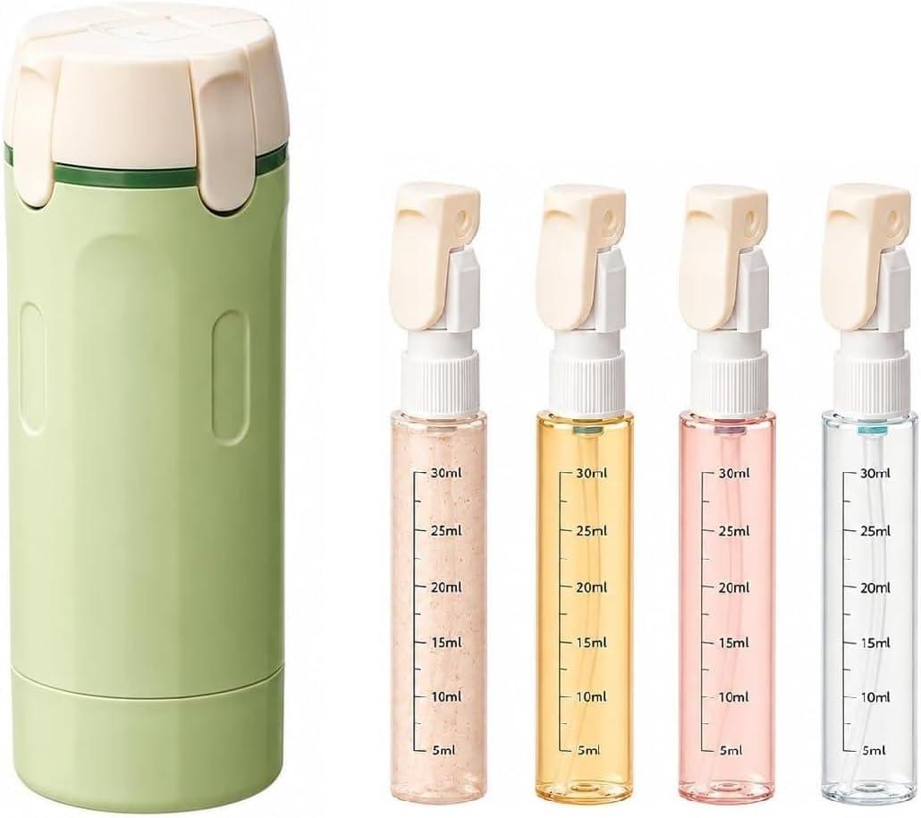 4-in-1 Refillable Travel Bottle Dispenser, 4 x 30 ml
