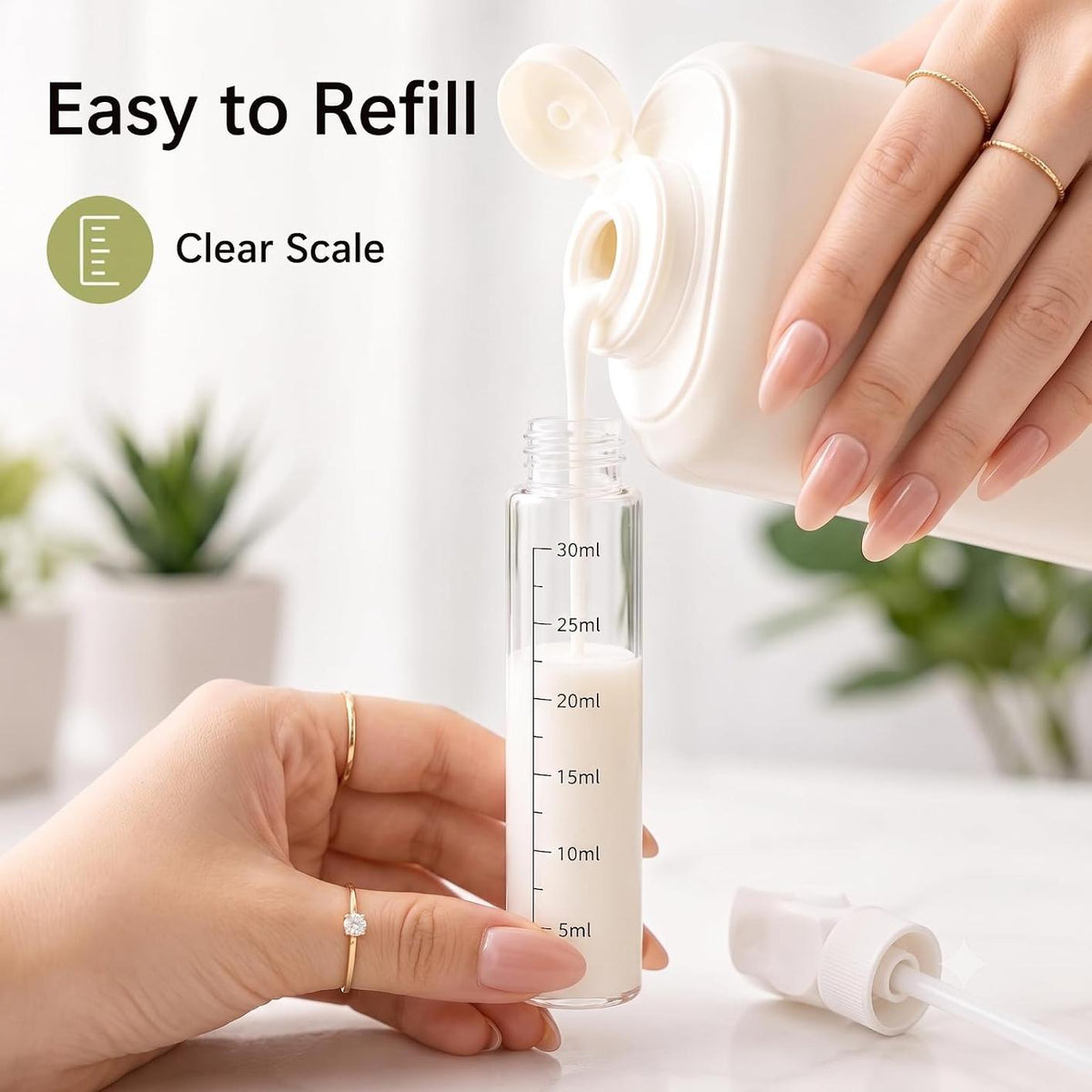 4-in-1 Refillable Travel Bottle Dispenser, 4 x 30 ml