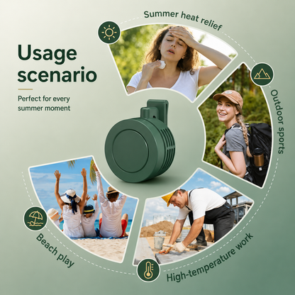 Mini Bladeless Clip-On Fan, 3 Speeds, Portable