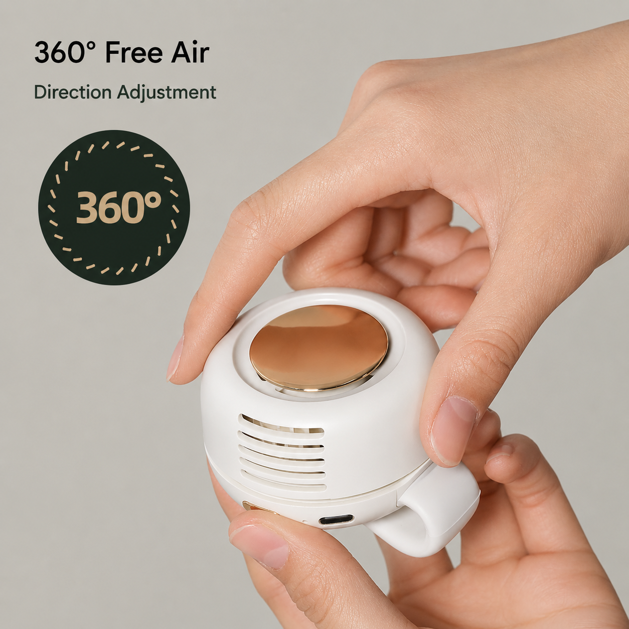 Mini Bladeless Clip-On Fan, 3 Speeds, Portable