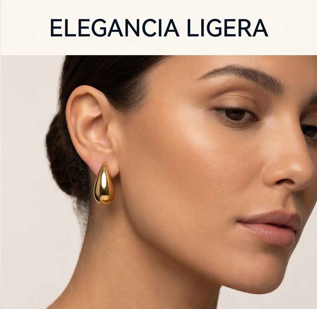 Pendientes Gota Aura — Plata de Ley 925 Baño en Oro 18k