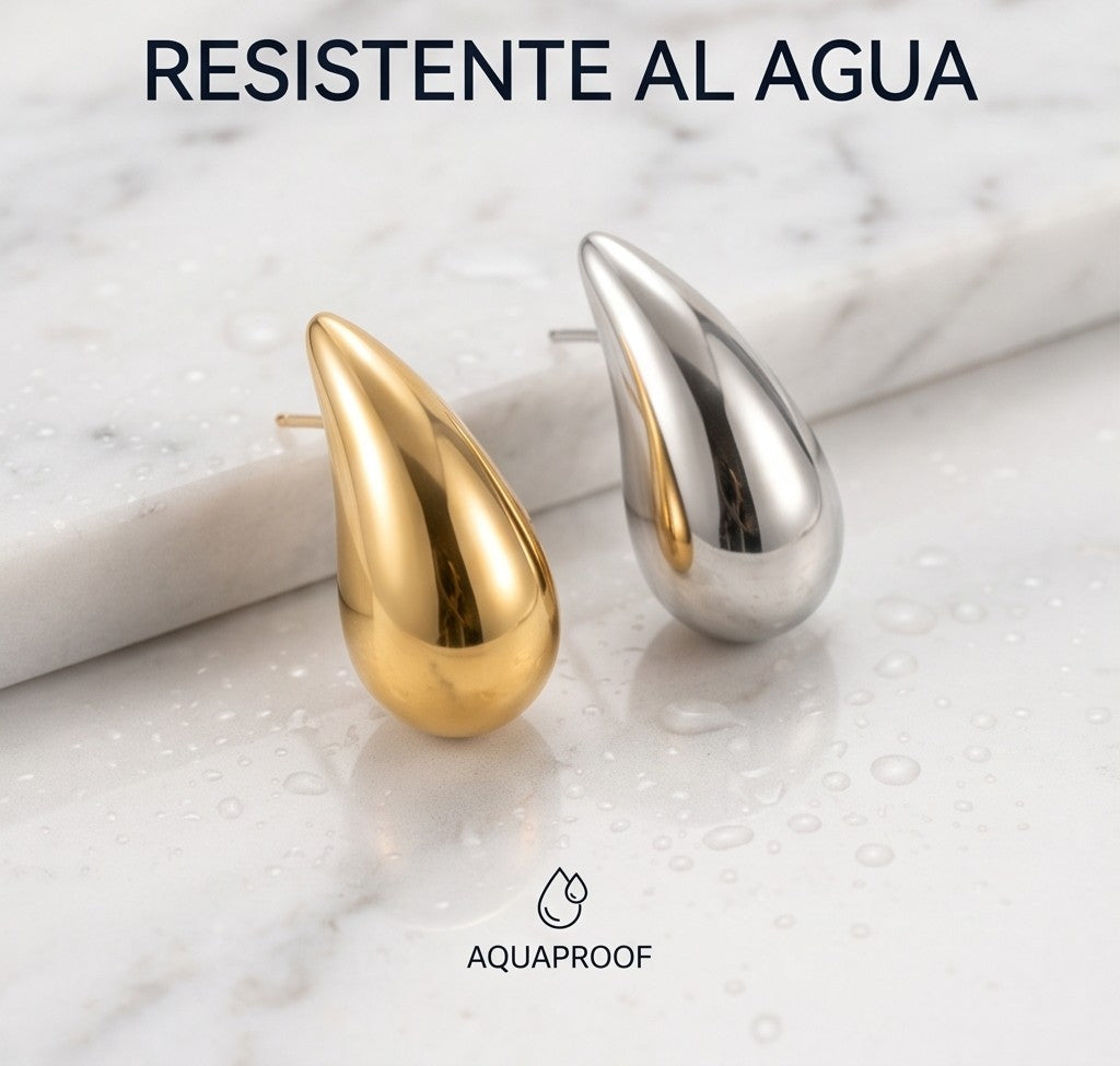 Pendientes Gota Aura — Plata de Ley 925 Baño en Oro 18k